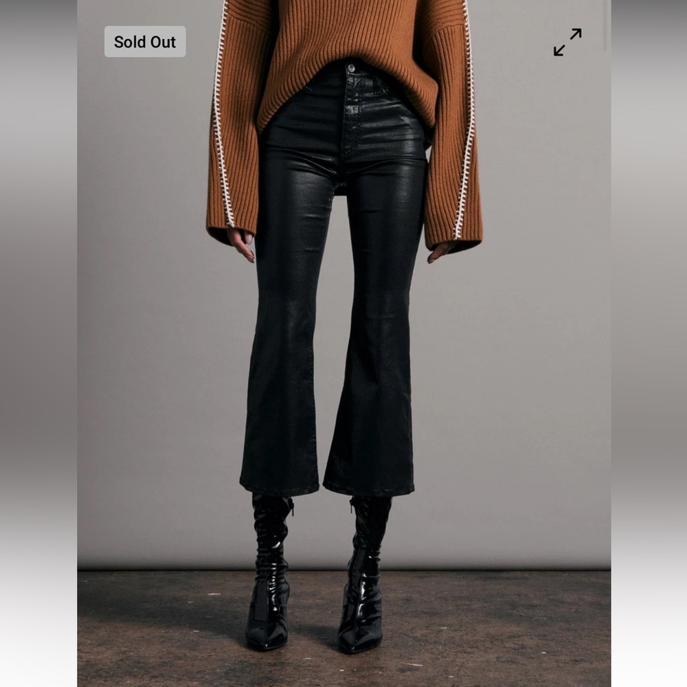 Casey High-Rise Ankle Flare - Coated Black